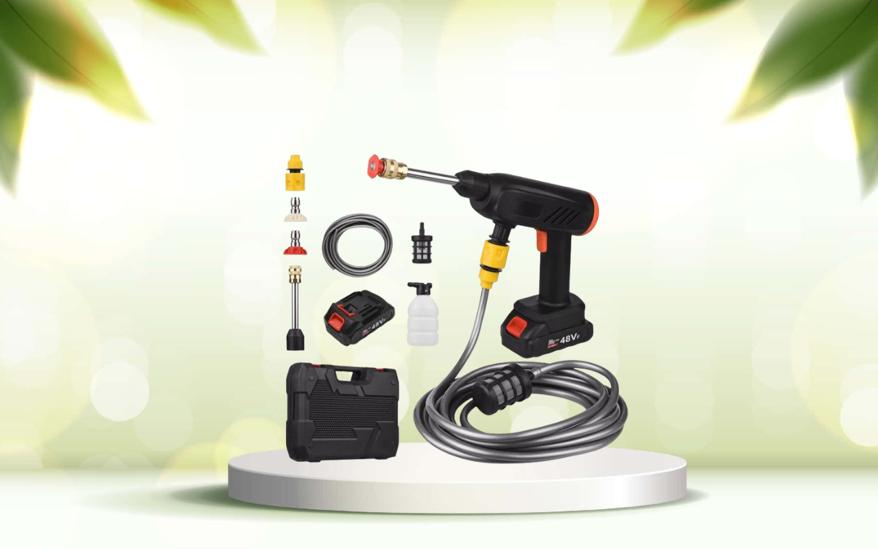 Scopri la pistola idropulitrice portatile: pulisci ovunque con potenza e versatilità